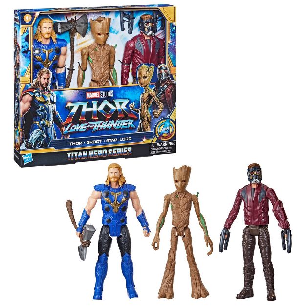 Marvel Avengers Titan Hero Series Thor Groot Star-Lord Action Figures - 3 pack